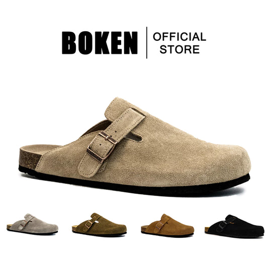 BOKEN Cork Clogs Non-Slip Slippers Mules Soft Outdoor Indoor Sandals for Men and Women