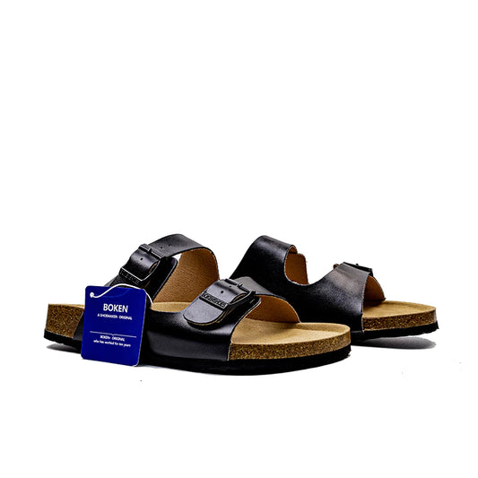 BOKEN Men Sandals Classic Cork Slippers Soft Footbed Casual Flip Flops Buckle