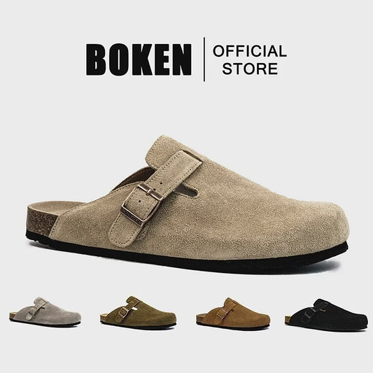 BOKEN Cork Clogs Non-Slip Slippers Mules Soft Outdoor Indoor Sandals for Men and Women